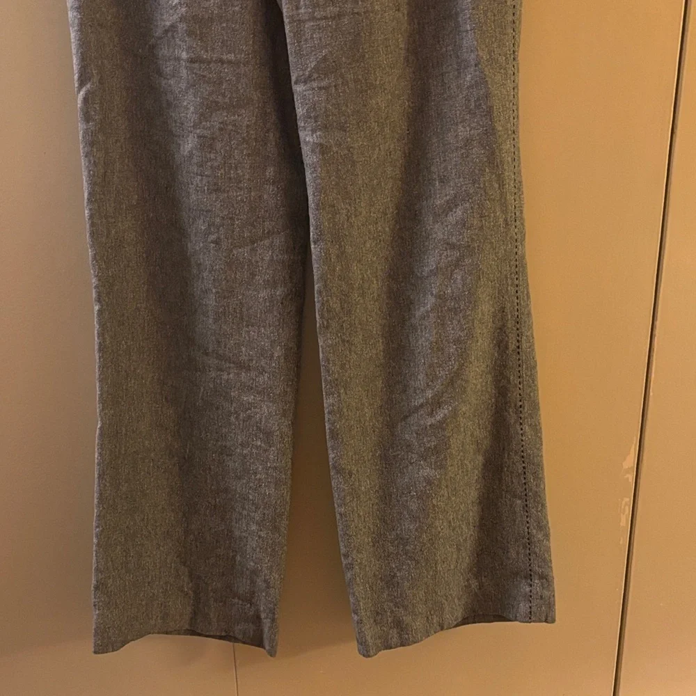Banana Republic Women’s Gray Linen/Silk Blend Pants Side Stitching Size 0